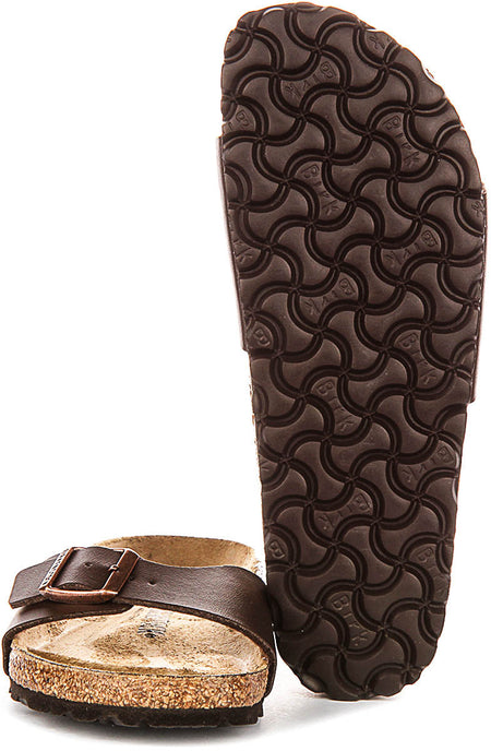 Birkenstock Madrid Sandals | Dark Brown Birko-Flor for Women - Narrow Fit